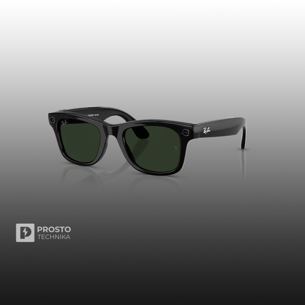 Ray-Ban Wayfarer (Gen 2) Глянцевый Чёрный с Зелёными Линзами (Зелёный)